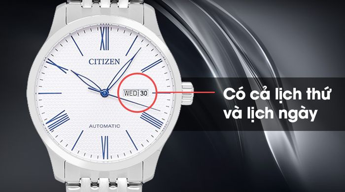 Đồng hồ Nam Citizen NH8350-59B được trang bị cả lịch thứ và lịch ngày đầy tiện ích
