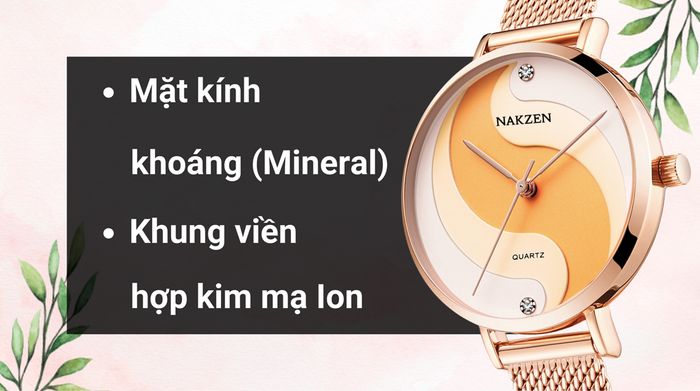 Chất liệu mặt kính và khung viền của mẫu đồng hồ