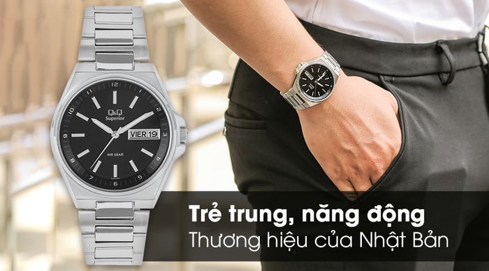 Đồng hồ nam Q&Q S396J202Y mang thiết kế thời trang và hiện đại