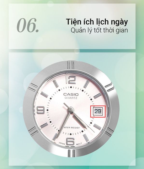 Đồng hồ Nữ Casio LTP-1241D-4ADF có hỗ trợ tiện ích lịch ngày