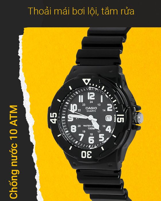 Đồng hồ nữ Casio LRW-200H-1BVDF có hệ số chống nước 10 ATM
