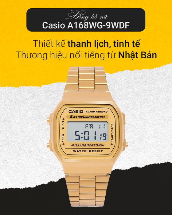 Tổng quan về Đồng hồ Unisex Casio A168WG-9WDF