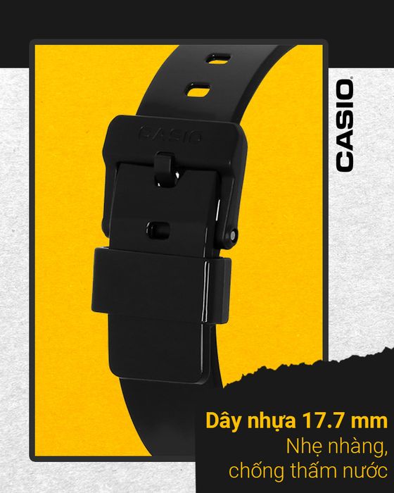 Đồng hồ nữ Casio LRW-200H-1BVDF có dây đeo nhựa chống thấm nước tốt