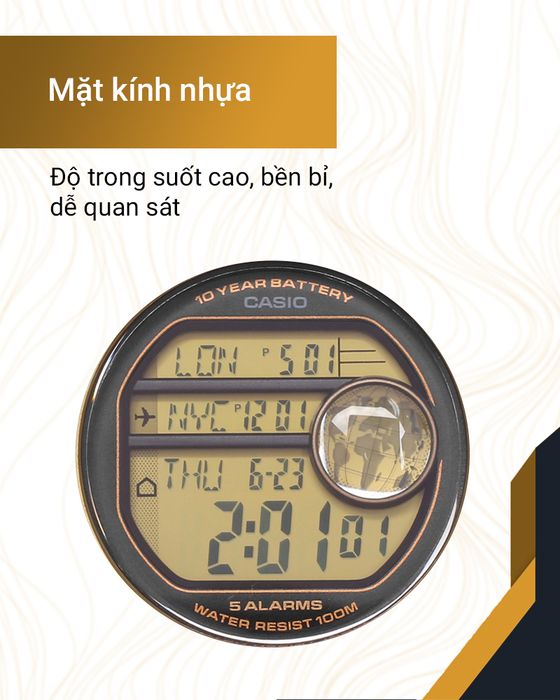 Đồng hồ Nam Casio AE-3000W-9AVDF có mặt kính trong suốt