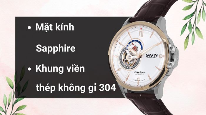 Chất liệu mặt kính và khung viền của mẫu đồng hồ