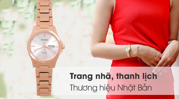 Đồng hồ nữ Citizen EQ0593-85P có thiết kế trang nhã, thanh lịch
