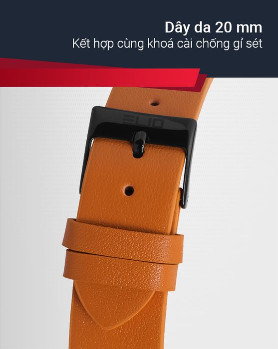 Đồng hồ nam Elio EL057-01 có dây đeo da nhẹ nhàng