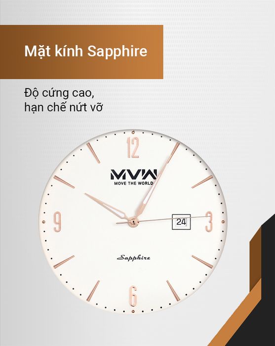 Đồng hồ Nam MVW ML055-01 có mặt kính Sapphire cứng cáp