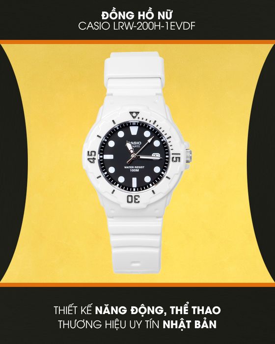 Đồng hồ nữ Casio LRW-200H-1EVDF có thiết kế năng động, cá tính