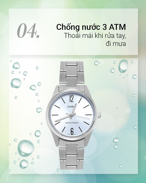 Đồng hồ Nữ Casio LTP-V005D-2BUDF có hệ số chống nước 3 ATM