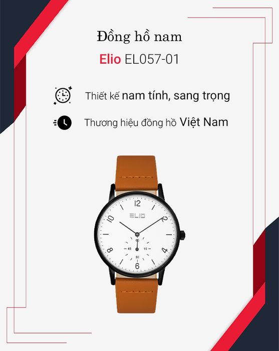 Đồng hồ Nam Elio EL057-01 với thiết kế trẻ trung, thời trang