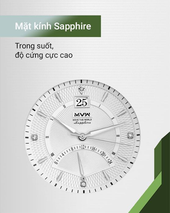 Đồng hồ nam MVW ML050-01 có mặt kính Sapphire cao cấp