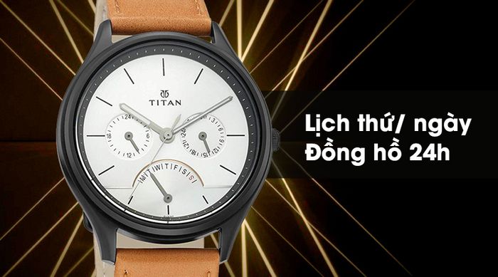 Đồng hồ nam Titan 1803NL01 có lịch thứ, lịch ngày và đồng hồ 24h tiện lợi