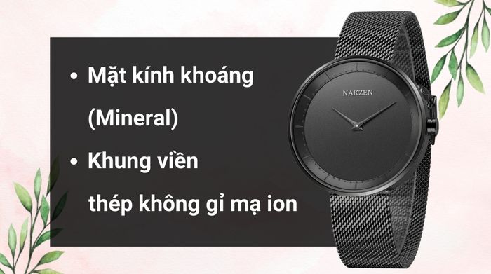 Chất liệu mặt kính và khung viền của mẫu đồng hồ