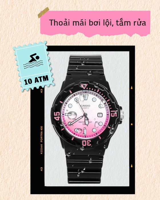 Đồng hồ Nữ Casio LRW-200H-4EVDR có hệ số chống nước 10 ATM