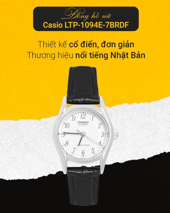 Đồng hồ nữ Casio LTP-1094E-7BRDF có thiết kế nữ tính