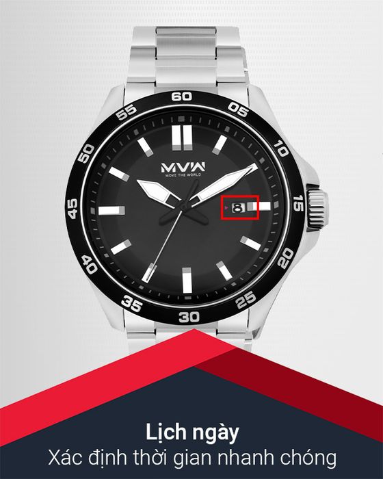 Đồng hồ Nam MWW MS056-01 có tiện ích lịch ngày