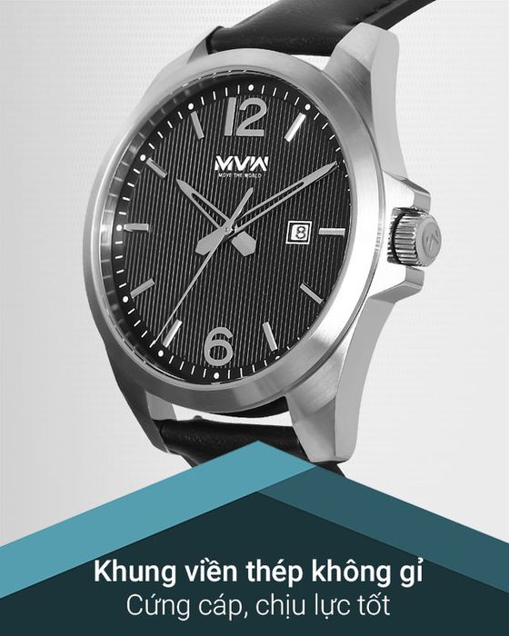 Đồng hồ nam MWW ML046-01 có khung viền thép không gỉ chắc chắn