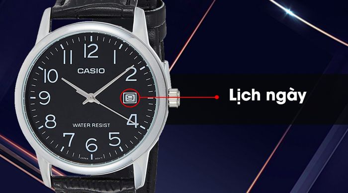 Đồng hồ nam Casio MTP-V002L-1BUDF trang bị lịch ngày tiện ích