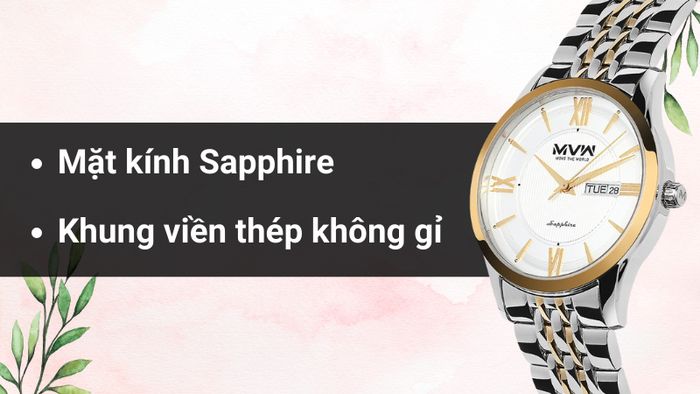 Chất liệu mặt kính và khung viền của mẫu đồng hồ