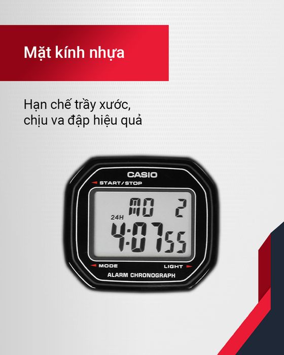 Đồng hồ Nam Casio W-218H-4BVDF có mặt kính trong suốt