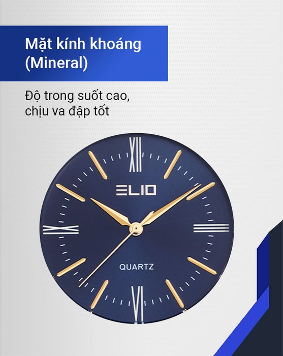 Đồng hồ nam Elio ES046-01 có mặt kính trong suốt