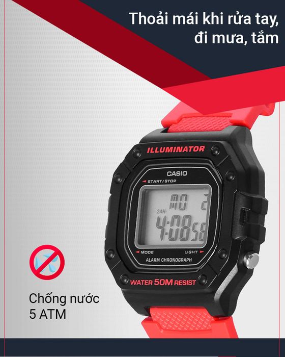 Đồng hồ Nam Casio W-218H-4BVDF chống nước 5 ATM