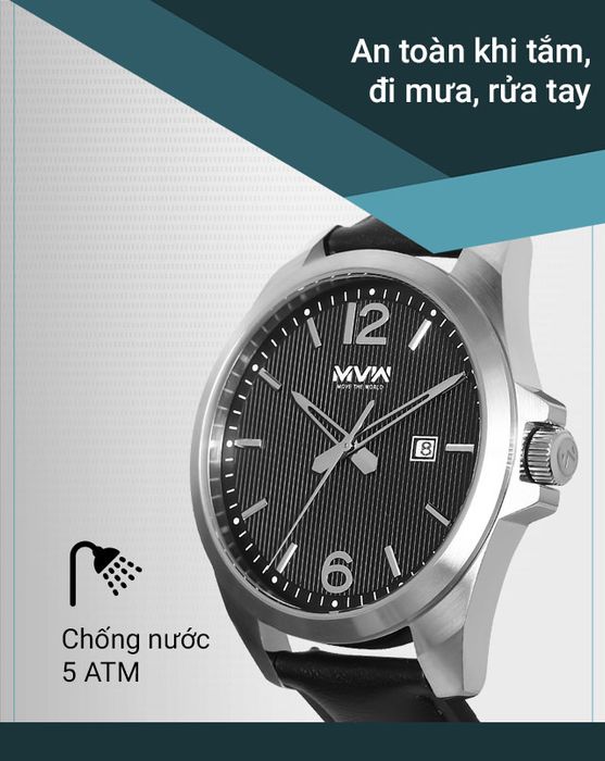 Đồng hồ nam MWW ML046-01 có hệ số chống nước 5 ATM