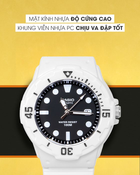 Đồng hồ nữ Casio LRW-200H-1EVDF có lớp vỏ chắc chắn