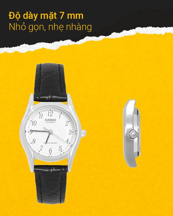 Đồng hồ nữ Casio LTP-1094E-7BRDF với mặt đồng hồ nhỏ gọn