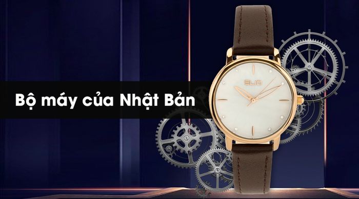 Đồng hồ nữ Elio EL021-01 sử dụng bộ máy của Nhật Bản, bền bỉ và có độ ổn định cao