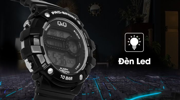 Đồng hồ nam/nữ Q&Q M154J002Y có đèn Led hiện đại