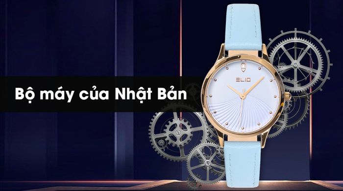 Đồng hồ nữ Elio EL006-01 hoạt động tốt hơn nhờ sử dụng bộ máy của Nhật Bản