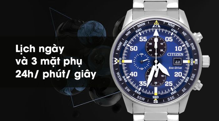 Đồng hồ nam Citizen CA0690-88L - Eco-Drive có lịch ngày và 3 mặt phụ tiện lợi