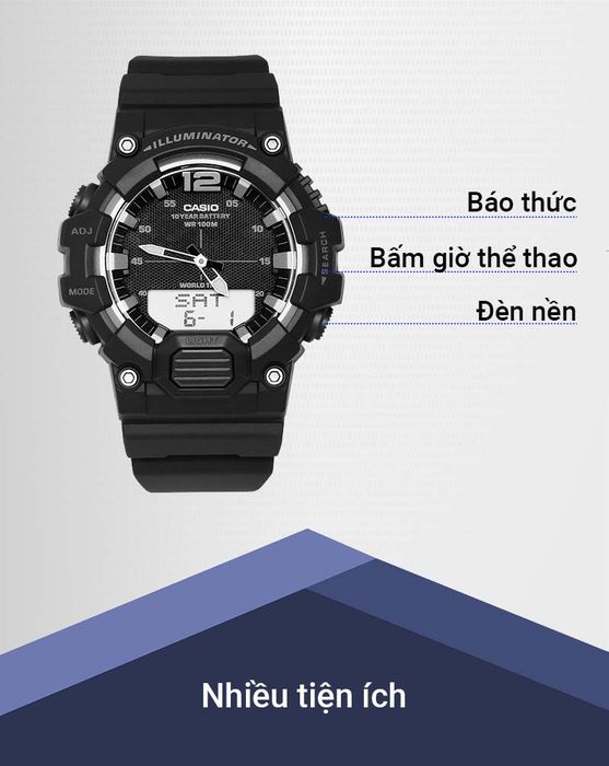 Đồng hồ Nam Casio HDC-700-1AVDF có nhiều tiện ích nổi bật