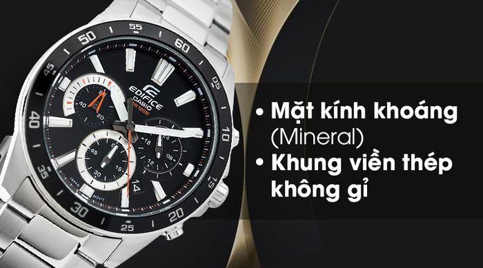 Đồng hồ nam Edifice Casio EFV-570D-1AVUDF có lớp vỏ ngoài bền chắc