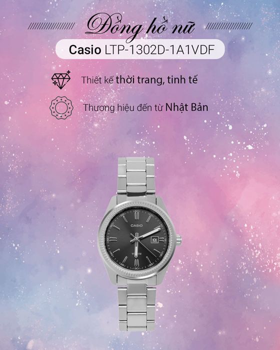 Đồng hồ Nữ Casio LTP-1302D-1A1VDF đến từ thương hiệu Nhật Bản