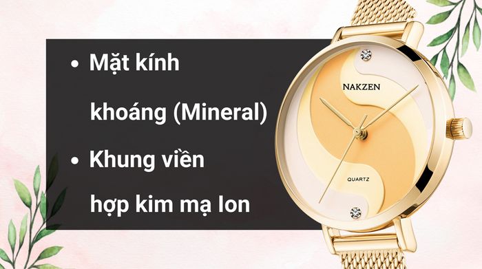 Chất liệu mặt kính và khung viền của mẫu đồng hồ