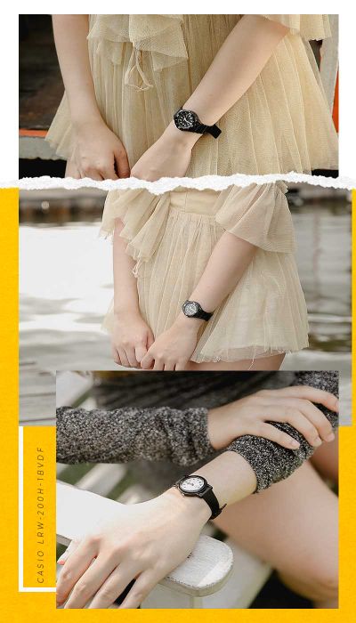 Đồng hồ nữ Casio LRW-200H-1BVDF - đeo trên tay