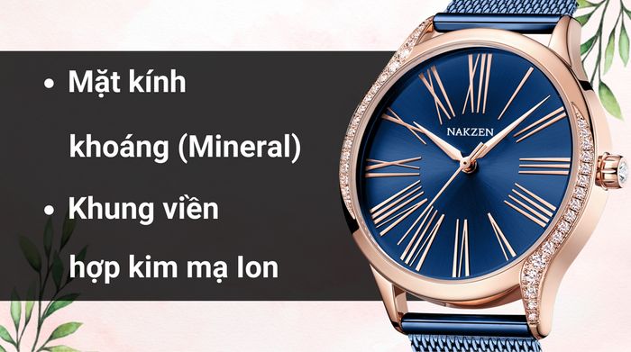 Chất liệu mặt kính và khung viền của mẫu đồng hồ