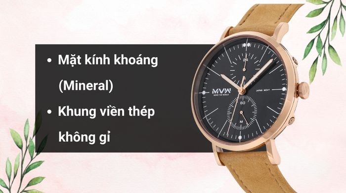 Chất liệu mặt kính và khung viền của mẫu đồng hồ