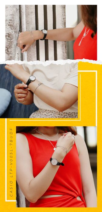 Đồng hồ nữ Casio LTP-V005L-7BUDF - đeo trên tay