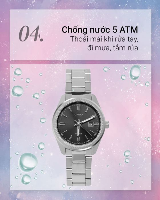 Đồng hồ Nữ Casio LTP-1302D-1A1VDF có hệ số nước 5 ATM