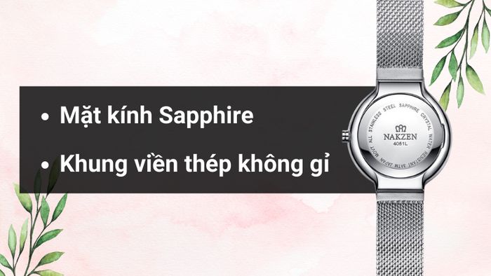 Chất liệu mặt kính và khung viền của mẫu đồng hồ