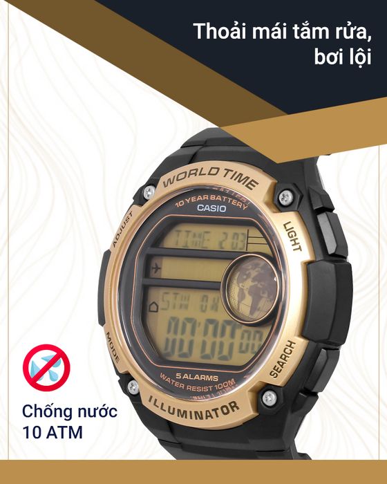Đồng hồ Nam Casio AE-3000W-9AVDF có độ chống nước 10 ATM