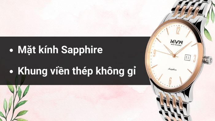 Chất liệu mặt kính và khung viền của mẫu đồng hồ
