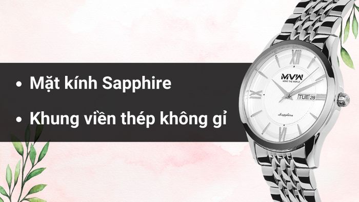 Chất liệu mặt kính và khung viền của mẫu đồng hồ