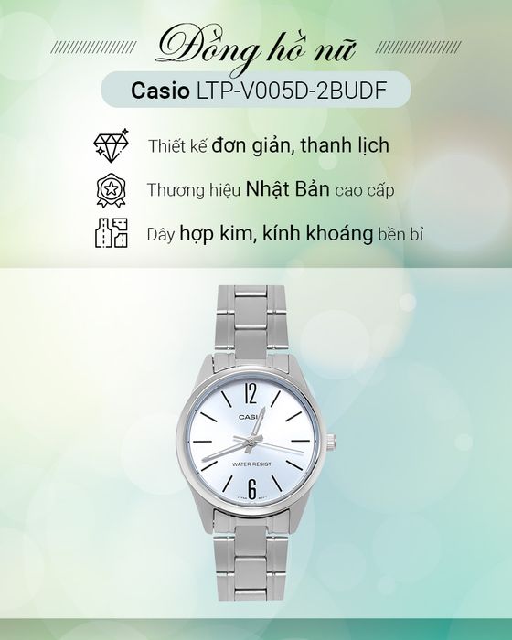 Đồng hồ Nữ Casio LTP-V005D-2BUDF đến từ thương hiệu Nhật Bản