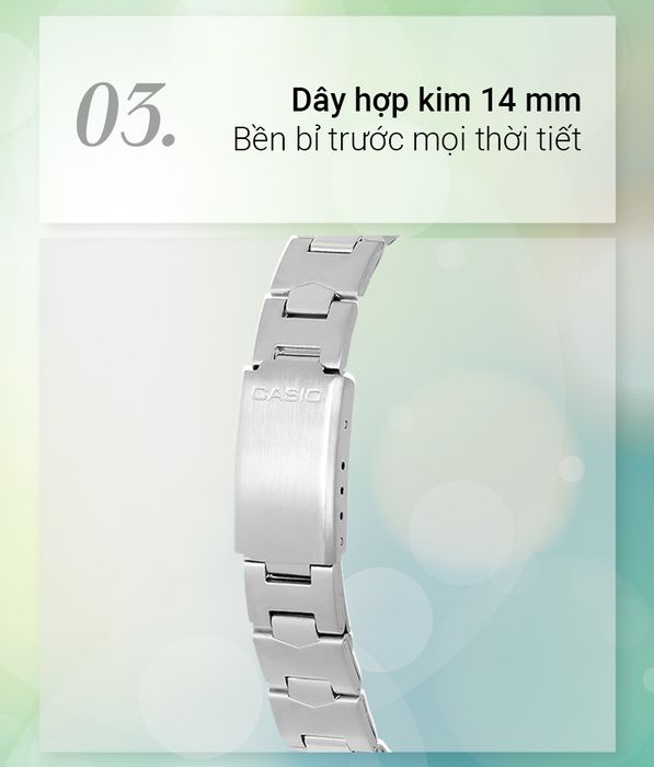 Đồng hồ Nữ Casio LTP-1241D-4ADF có dây đeo hợp kim sáng bóng
