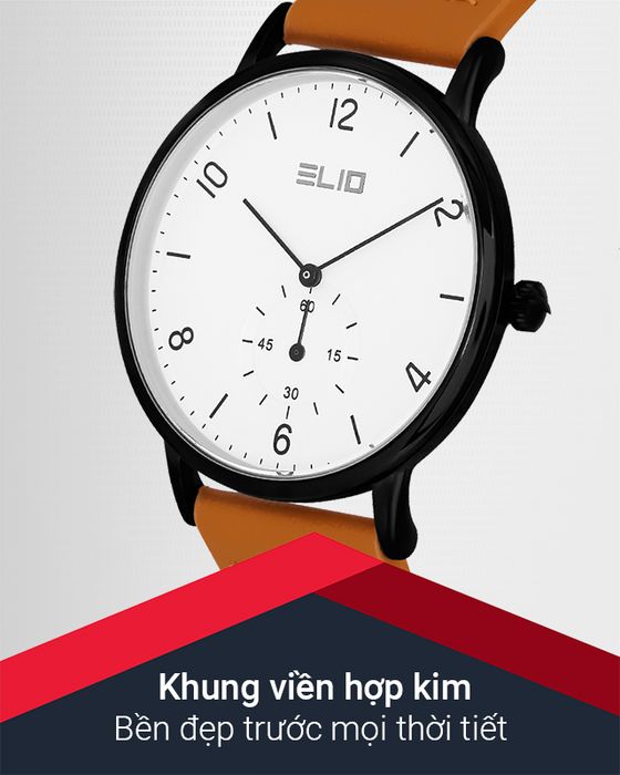 Đồng hồ nam Elio EL057-01 có khung viền hợp kim cứng cáp